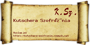Kutschera Szofrónia névjegykártya